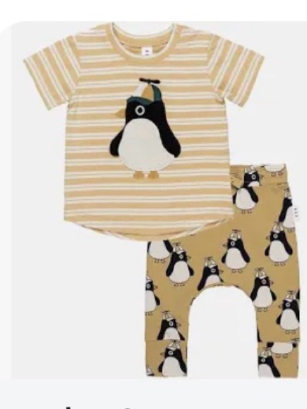 Huxbaby Kids Set with Penguin Print, size 18m, GUC